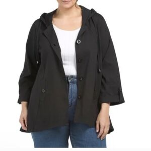 Christian Siriano Ponte Black Hooded Jacket Sz.3X NWT